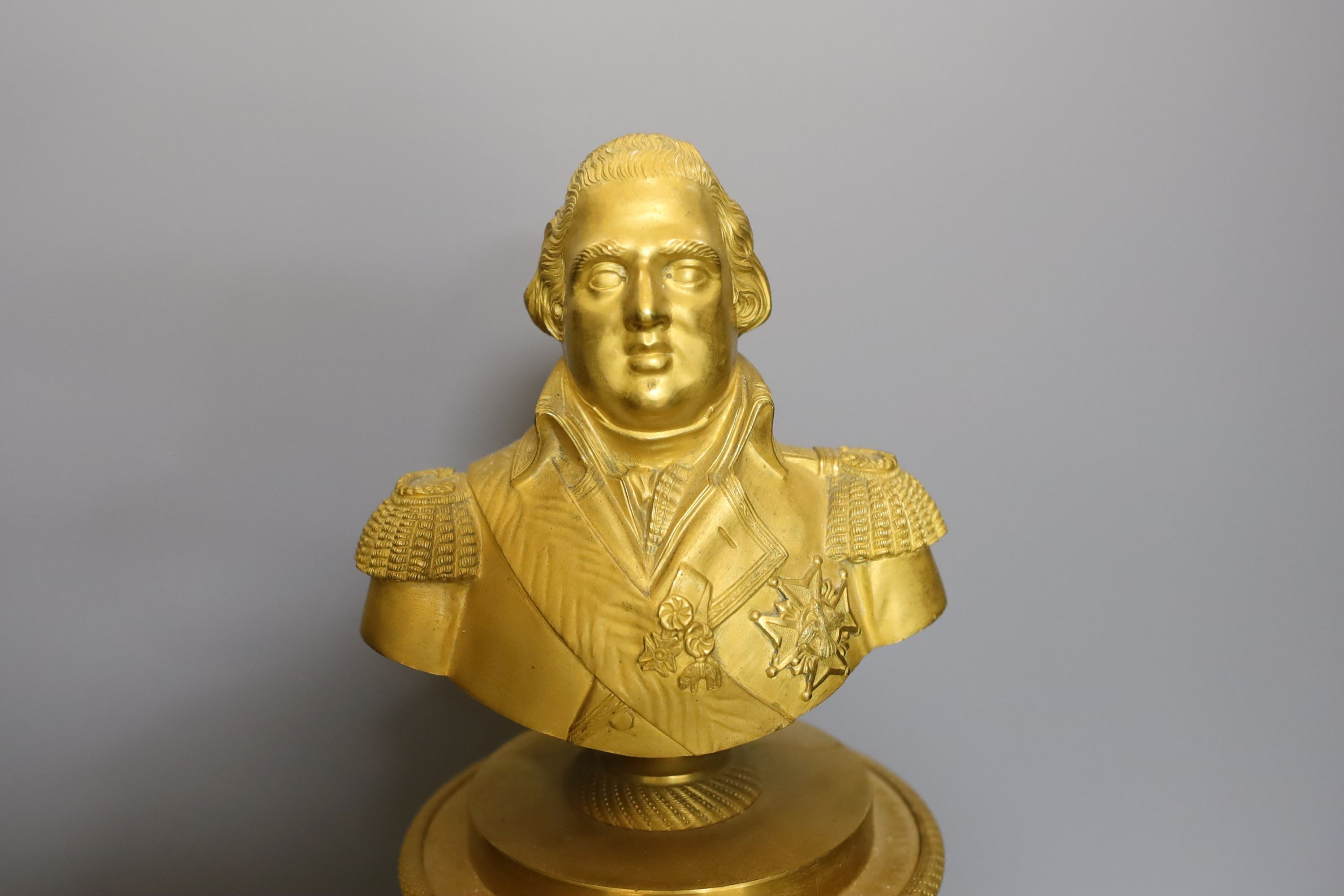 A bronze and ormolu Dresden 'bust' mantle clock - 46cm high